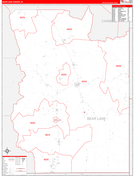 Bear Lake County, ID Carrier Route Wall Map